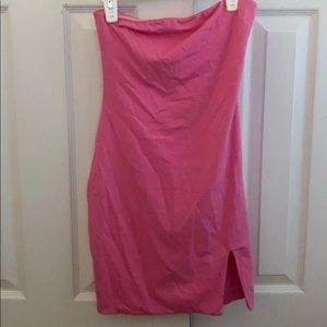 Strapless pink body on dress